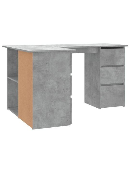 Kampinis rašomasis stalas, betono pilkas, 145x100x76cm, MDP