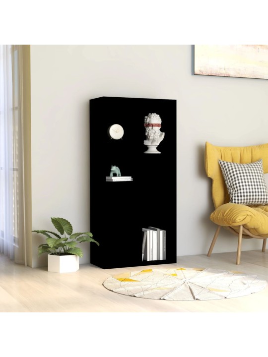 Spintelė knygoms, juodos spalvos, 50x25x106cm, MDP