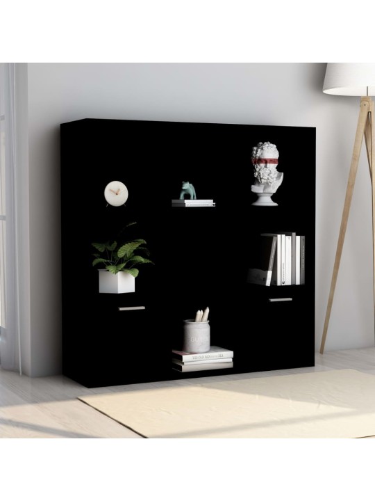 Spintelė knygoms, juodos spalvos, 98x30x98cm, MDP