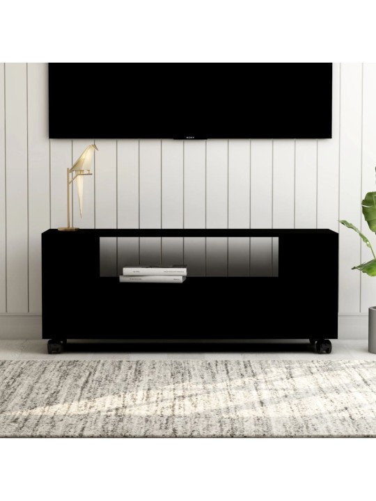 Televizoriaus spintelė, juodos spalvos, 120x35x48cm, mediena