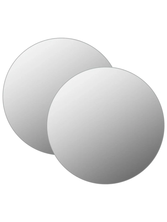 Sieniniai veidrodžiai, 2vnt., 50cm, stiklas, apskriti