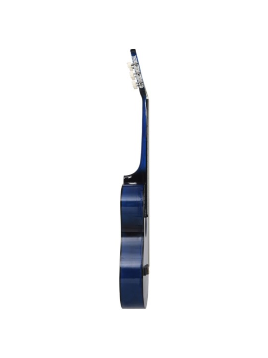 Klasikinės gitaros rinkinys, 12 dalių, mėlynas, 38", 6 stygos