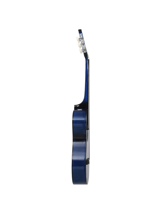 Klasikinės gitaros rinkinys, 12 dalių, mėlynas, 38", 6 stygos