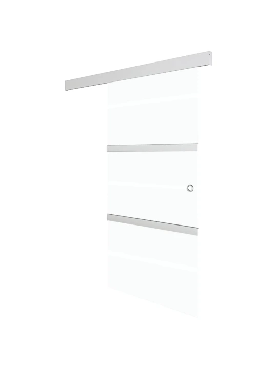 Stumdomos durys, sidabrinės, 76x205cm, aliuminis ir ESG stiklas
