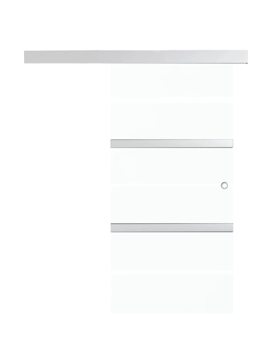 Stumdomos durys, sidabrinės, 76x205cm, aliuminis ir ESG stiklas