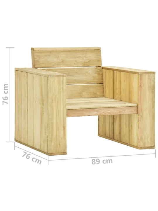 Sodo kėdės, 2vnt., 89x76x76cm, impregnuota pušies mediena