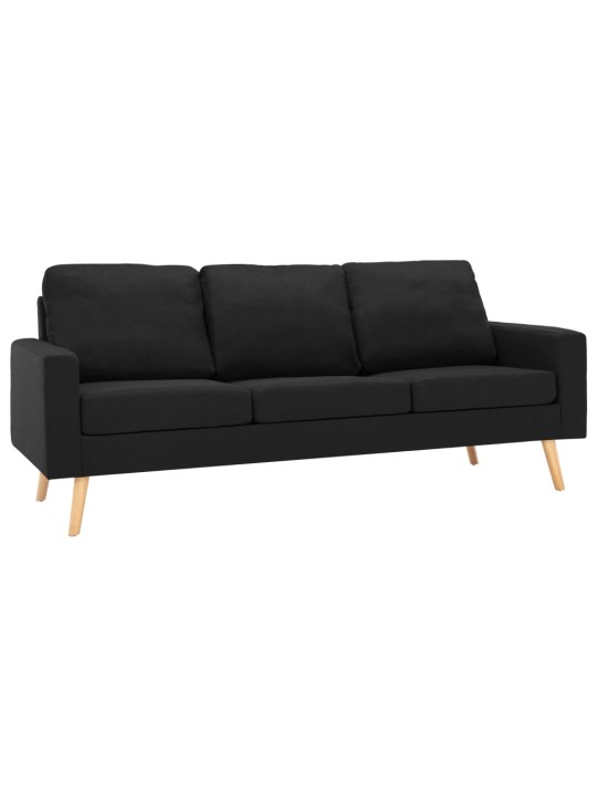 Trivietė sofa, juodos spalvos, audinys