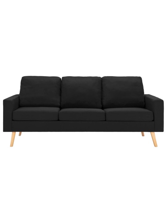 Trivietė sofa, juodos spalvos, audinys
