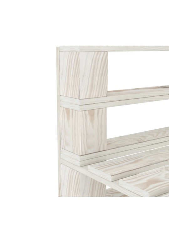 Sodo sofa iš palečių, baltos spalvos, mediena, trivietė
