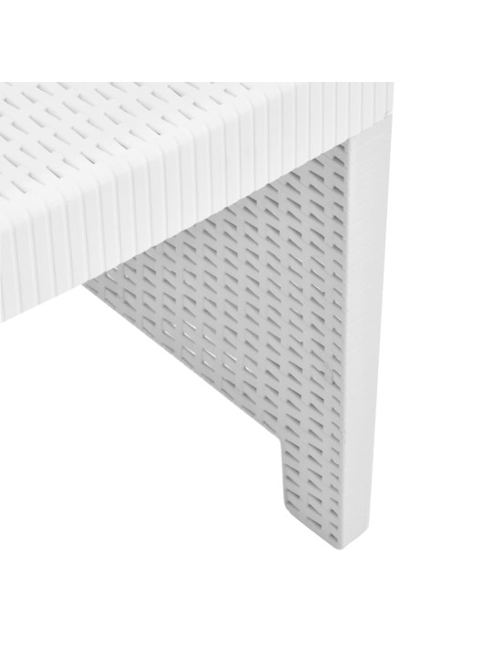 Poilsio komplektas su pagalvėmis, 4 dalių, baltas, plastikas