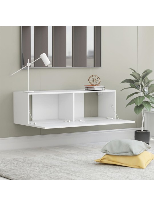 Televizoriaus spintelė, baltos spalvos, 100x30x30cm, MDP