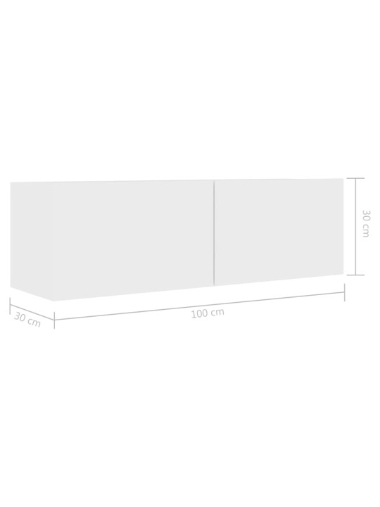 Televizoriaus spintelė, baltos spalvos, 100x30x30cm, MDP