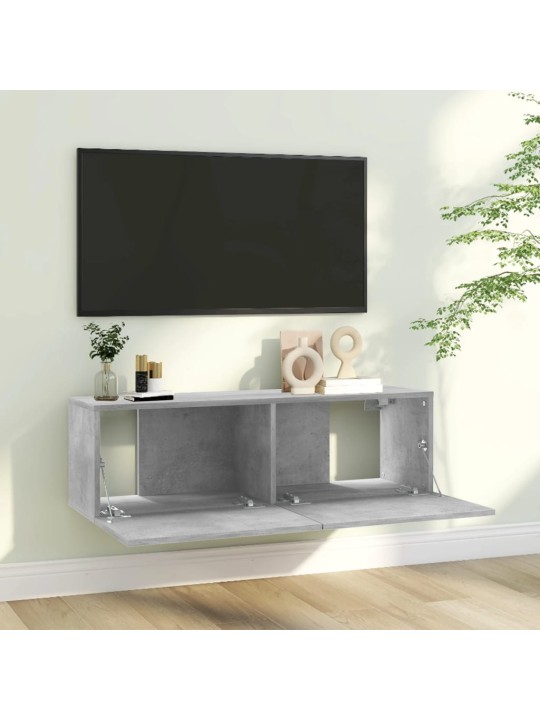 Televizoriaus spintelė, betono pilkos spalvos, 100x30x30cm, MDP