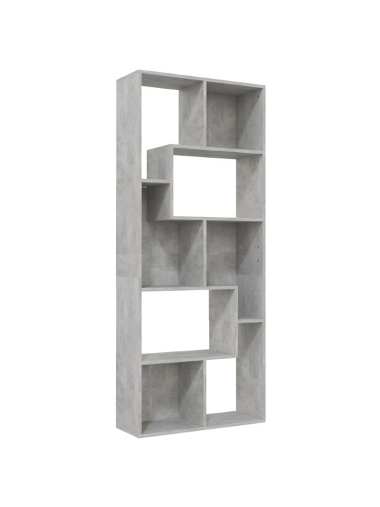 Spintelė knygoms, betono pilkos spalvos, 67x24x161cm, MDP