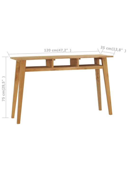 Konsolinis staliukas, 120x35x75cm, tikmedžio medienos masyvas