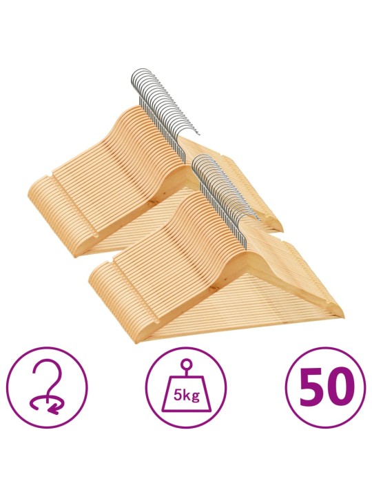 Pakabų rinkinys, 50vnt., kietmedis, neslystančios