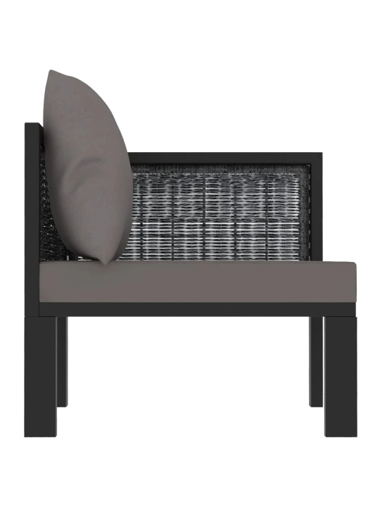 Modulinė kampinė sofa su porankiu kairėje, pilka, poliratanas