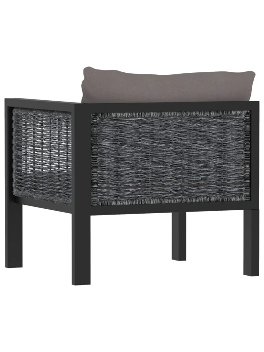 Modulinė kampinė sofa su porankiu kairėje, pilka, poliratanas