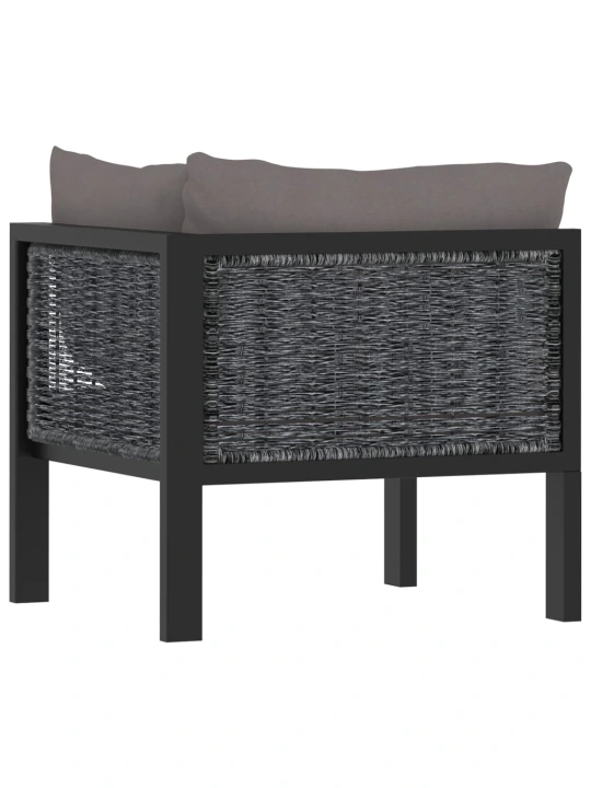 Modulinė kampinė sofa su porankiu kairėje, pilka, poliratanas