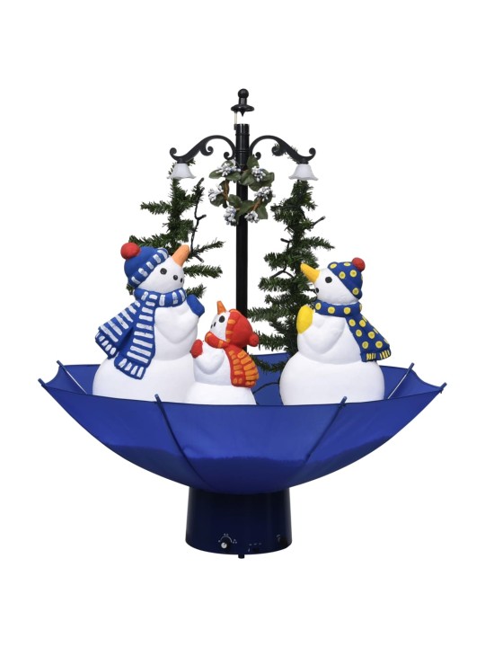 Eglutė su sniego funkcija ir skėčio pagrindu, mėlyna, 75cm, PVC