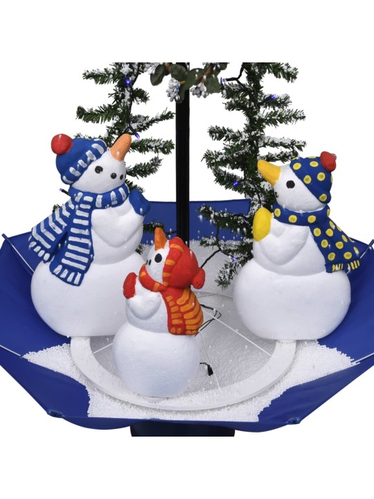 Eglutė su sniego funkcija ir skėčio pagrindu, mėlyna, 75cm, PVC