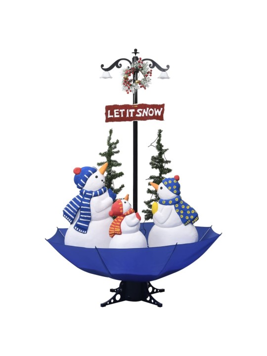 Eglutė su sniego funkcija ir skėčio pagrindu, mėlyna, 170cm, PVC
