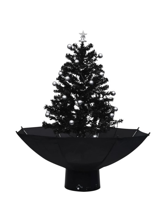 Eglutė su sniego funkcija ir skėčio pagrindu, juoda, 75cm, PVC