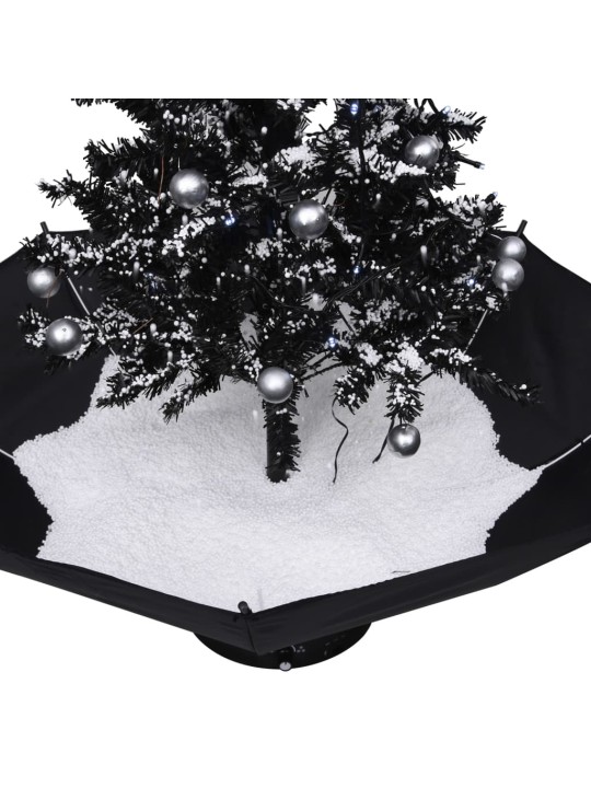 Eglutė su sniego funkcija ir skėčio pagrindu, juoda, 75cm, PVC