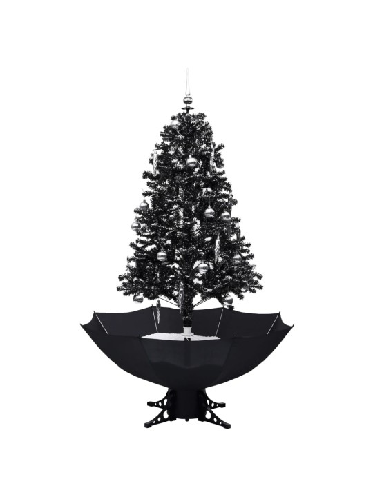 Eglutė su sniego funkcija ir skėčio pagrindu, juoda, 170cm, PVC