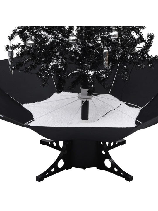 Eglutė su sniego funkcija ir skėčio pagrindu, juoda, 170cm, PVC