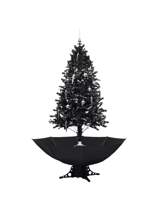 Eglutė su sniego funkcija ir skėčio pagrindu, juoda, 190cm, PVC