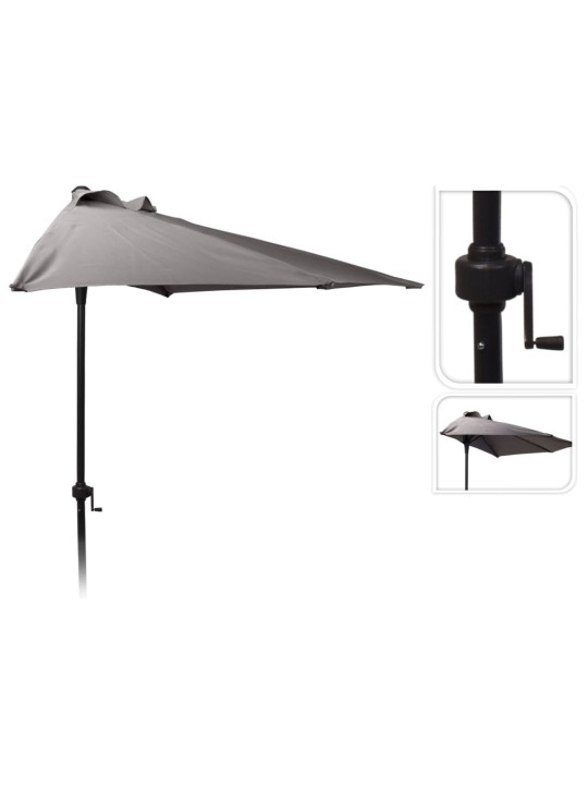 ProGarden Skėtis nuo saulės, anglies spalvos, 250cm, pusapvalis