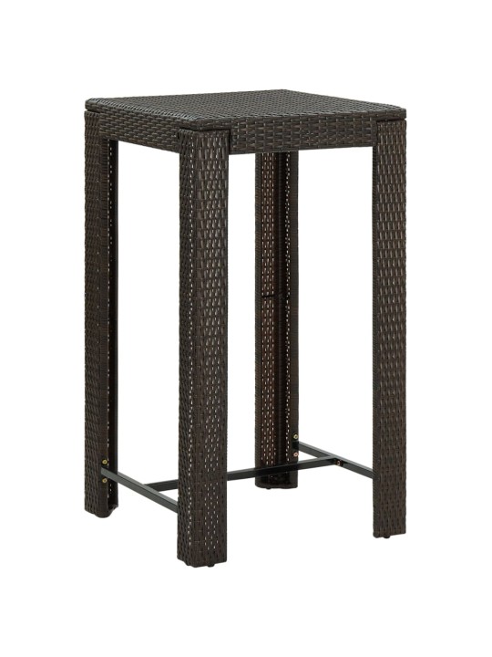 Sodo baro staliukas, rudas, 60,5x60,5x110,5cm, poliratanas