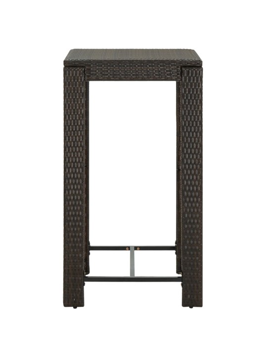 Sodo baro staliukas, rudas, 60,5x60,5x110,5cm, poliratanas