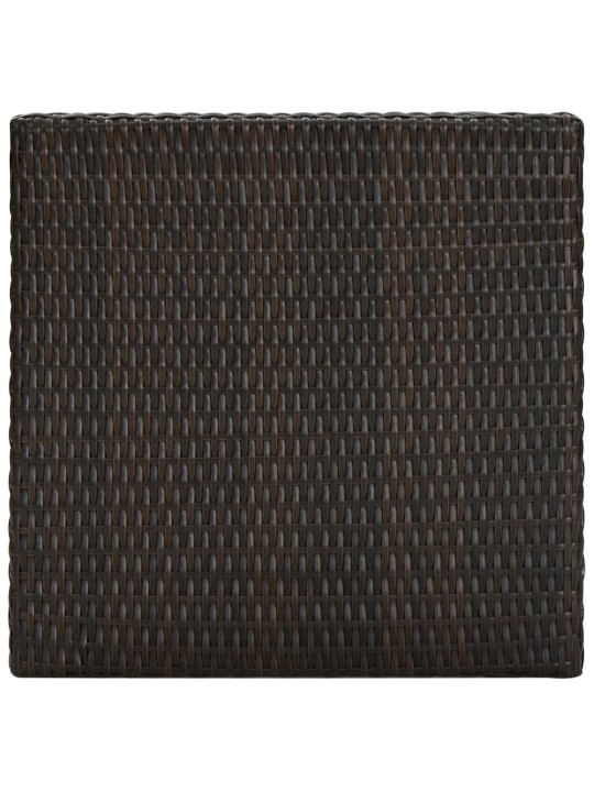 Sodo baro staliukas, rudas, 60,5x60,5x110,5cm, poliratanas