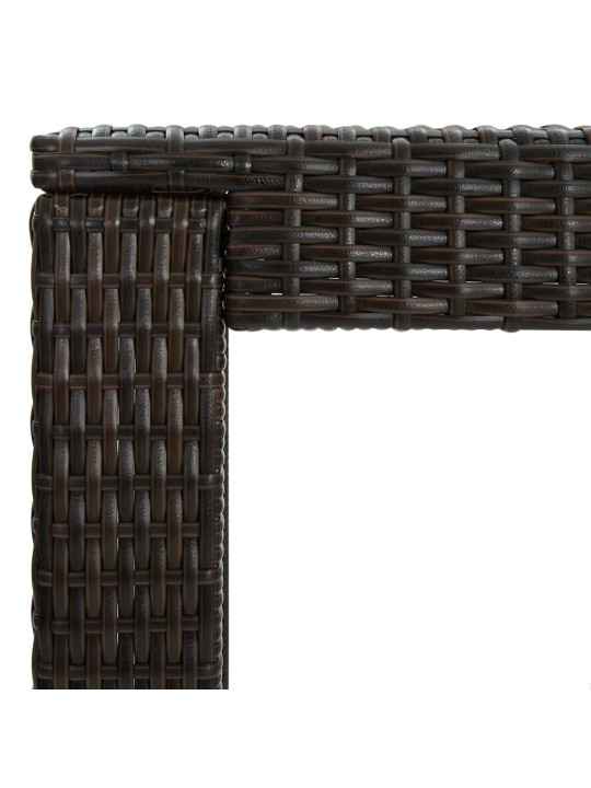 Sodo baro staliukas, rudas, 60,5x60,5x110,5cm, poliratanas