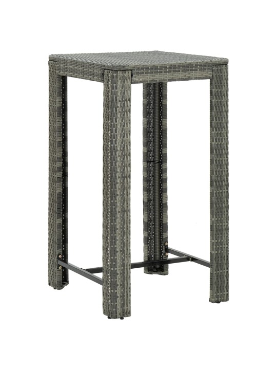 Sodo baro staliukas, pilkas, 60,5x60,5x110,5cm, poliratanas