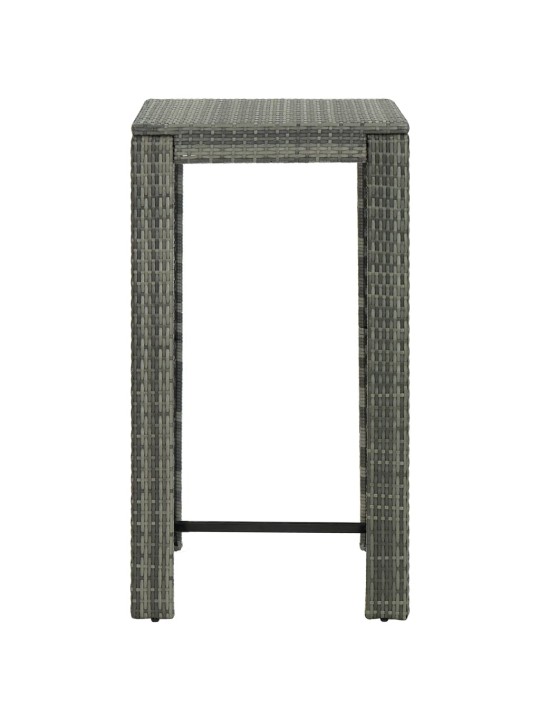 Sodo baro staliukas, pilkas, 60,5x60,5x110,5cm, poliratanas