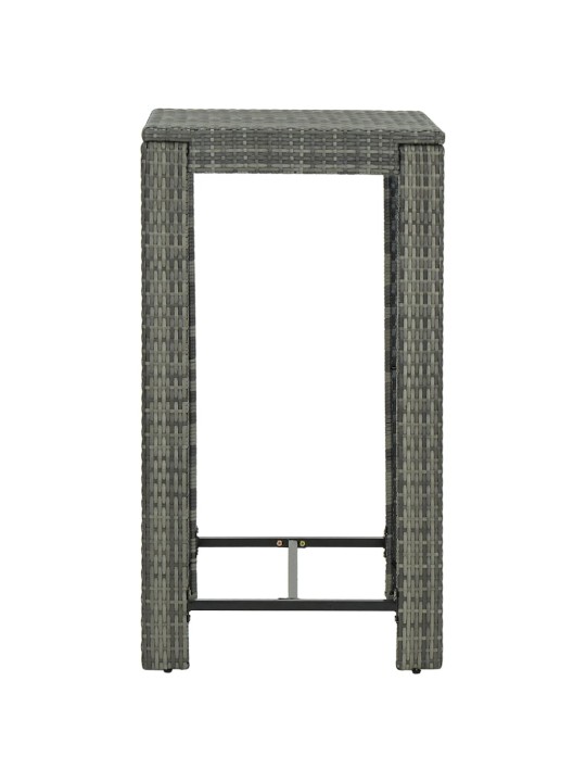 Sodo baro staliukas, pilkas, 60,5x60,5x110,5cm, poliratanas