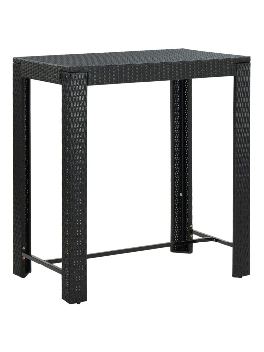 Sodo baro staliukas, juodas, 100x60,5x110,5cm, poliratanas