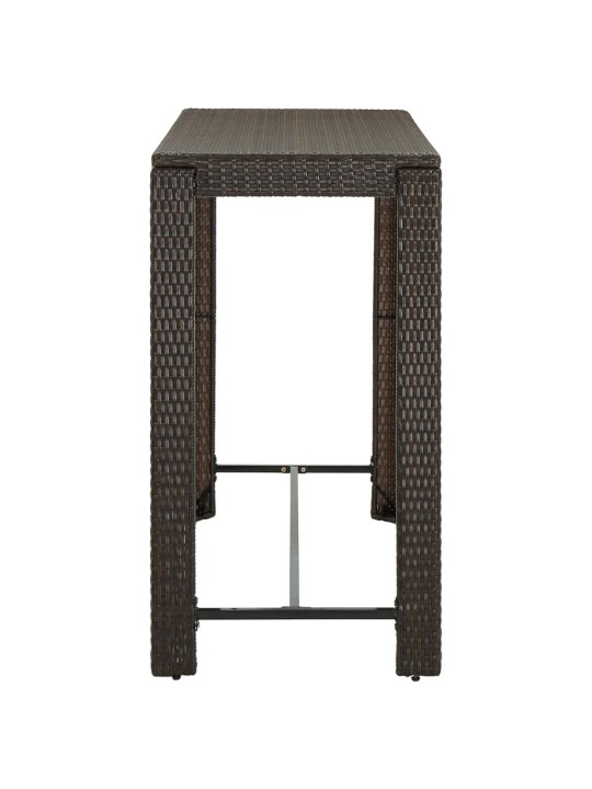 Sodo baro staliukas, rudas, 140,5x60,5x110,5cm, poliratanas