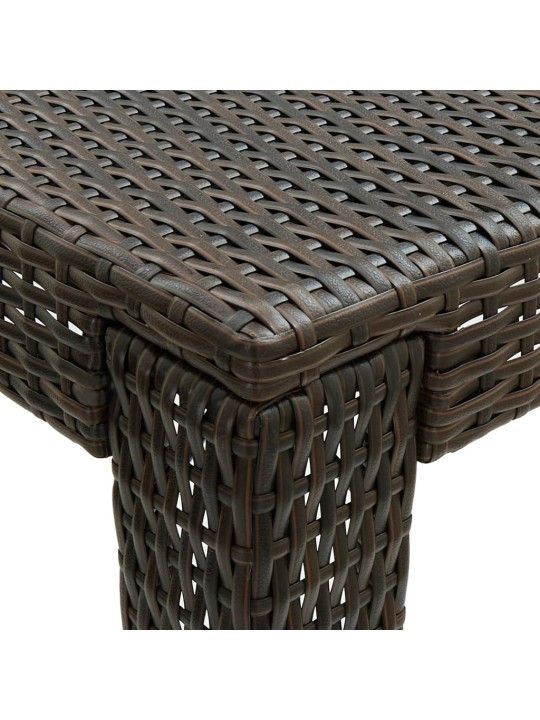 Sodo baro staliukas, rudas, 140,5x60,5x110,5cm, poliratanas