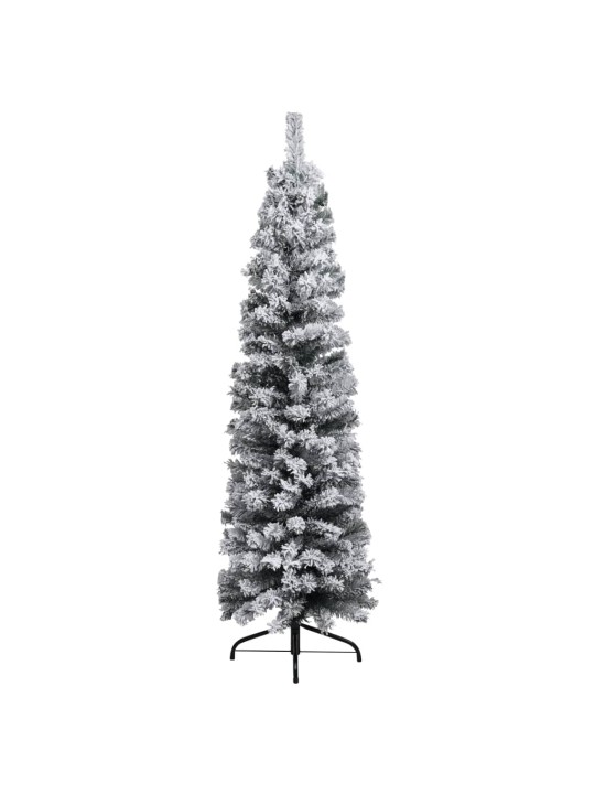 Plona dirbtinė Kalėdų eglutė su sniegu, žalia, 150cm, PVC