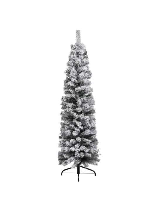 Plona dirbtinė Kalėdų eglutė su sniegu, žalia, 150cm, PVC