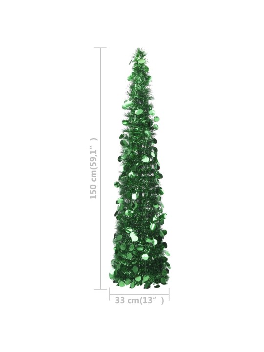 Išskleidžiama dirbtinė Kalėdų eglutė, žalia, 150cm, PET