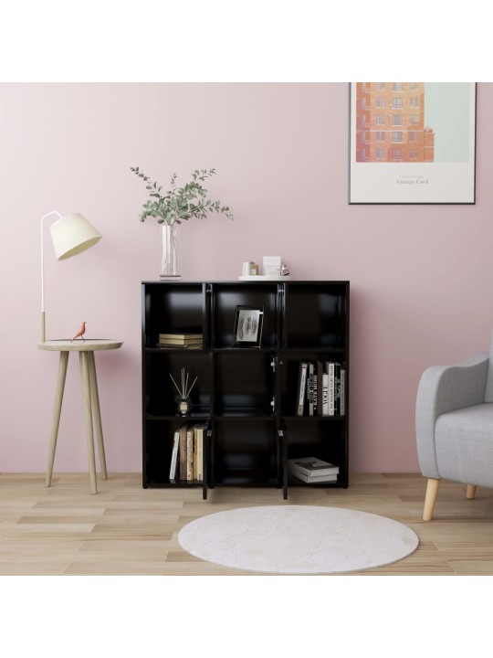 Spintelė knygoms, juodos spalvos, 90x30x90cm, MDP