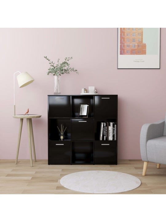 Spintelė knygoms, juodos spalvos, 90x30x90cm, MDP