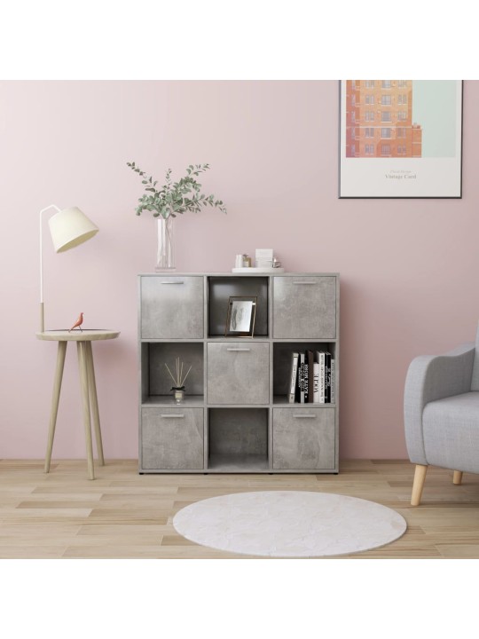 Spintelė knygoms, betono pilkos spalvos, 90x30x90cm, MDP