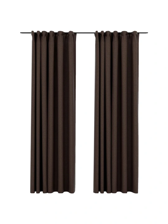 Naktinės užuolaidos su kabliukais, 2vnt., taupe, 140x245cm