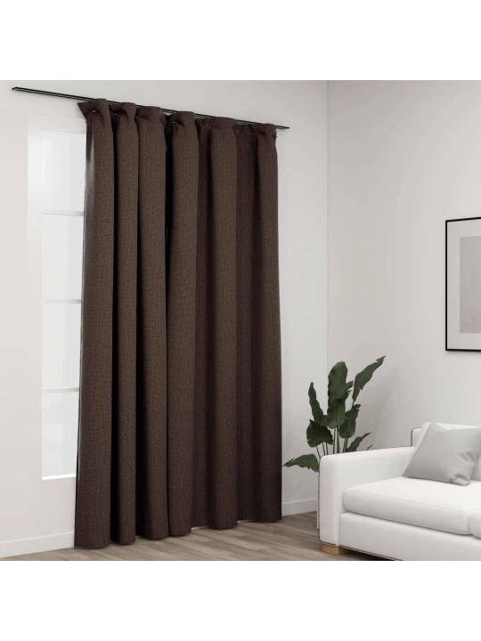 Naktinė užuolaida su kabliukais, taupe spalvos, 290x245cm